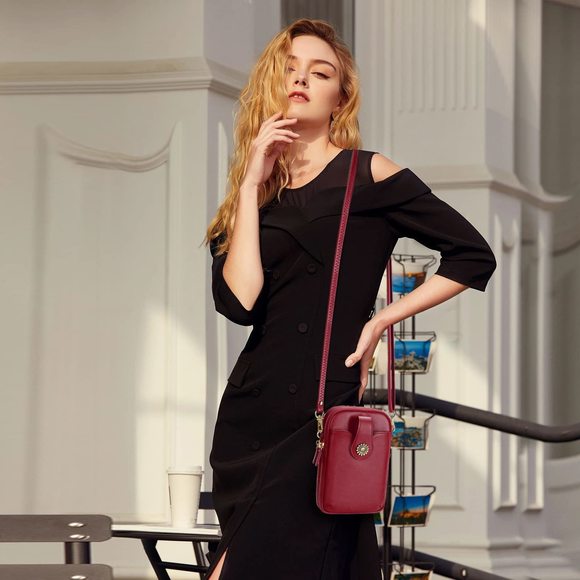 Leather Small Crossbody Purse Cell Phone Bag Holder Wallet Purse Uwu -_- - Picture 6 of 6